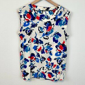 J. Crew Floral Sleeveless Blouse Size M